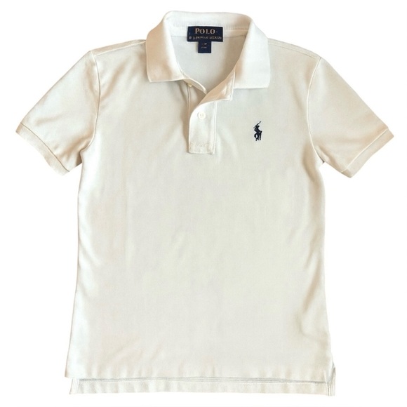 Polo Ralph Lauren Boys White Cotton Polo Shirt Size M 10-12 Short Sleeve Classic - Picture 1 of 6